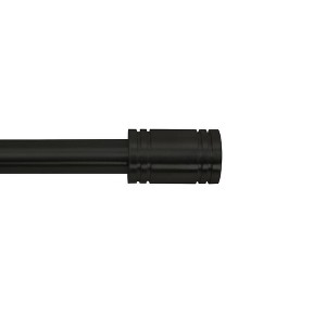 Versailles Lexington Ringlets Steel Heavy Duty Curtain Rods for Windows Set 86" - 144" Black - 1 of 4