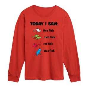 Boys' - Dr. Seuss - Today Saw One Fish Long Sleeve Graphic T-Shirt - 1 of 4