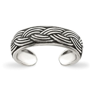 Black Bow Jewelry Antiqued Triple Braided Toe Ring in Sterling Silver - 1 of 2
