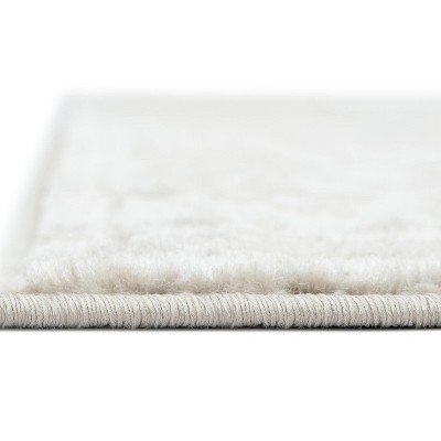 Ivory and Gray Geometric Low-Pile Indoor Area Rug