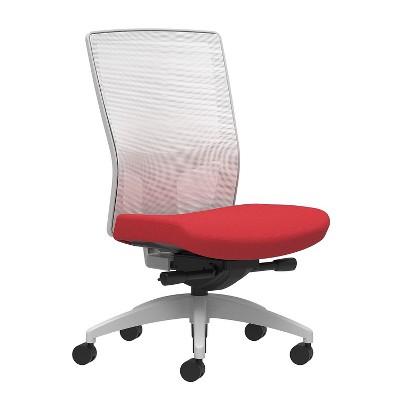 Union & Scale Fabric Task Chair Cherry Integrated Lumbar Armless 53560