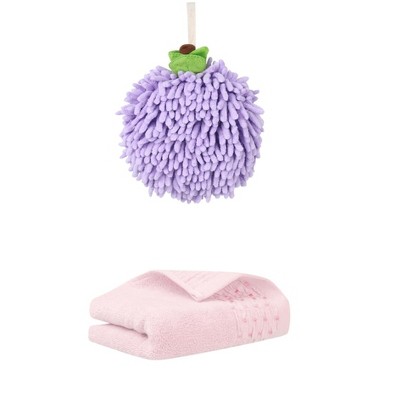 REGALWOVEN Cute Soft Absorbent Hand Towels for Quick Drying 14" x 30"/6" x 6" 2 Pcs