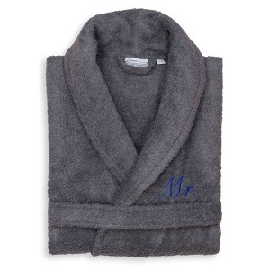Linum Home Textiles 100% Turkish Cotton Embroidered ''Mr.'' Terry Bathrobe - 1 of 3