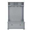 FURNIinspire Hall Trees Classic Hall Tree Clothes Rack Coat Rack Entryway Bench With Open Shelves, Shoe Cabinets For Hallway, Gray, 18.5"*40"*64.5" - 2 of 4