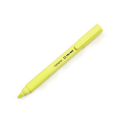 TRU RED Pocket Highlighter with Grip Chisel Tip Yellow 36/Pack TR54582