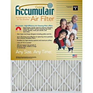 Accumulair Gold Air Filter -  10" Height x 20" Width x 1" Depth - 1 of 2