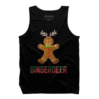 Men's Design By Humans Gingerbread Reindeer Matching Family Group Christmas Pajama By Forever9 Tank Top