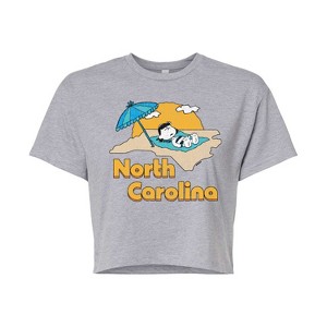 Women's - Peanuts - North Carolina Lucy Cropped Graphic T-Shirt - 1 of 4