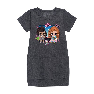 - Lol Surprise! - Nashville And Bluegrass Queen Graphic Short Sleeve Fleece Dress