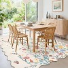 Floral Scalloped Rug – Washable, Non-Slip, Soft for Living Room, Bedroom, Dining Room, Home Office - 2 of 4