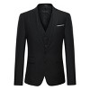 Cloudstyle Men's 3-Piece 2 Buttons Slim Fit Solid Color Jacket Smart Wedding Formal Suit - 2 of 4