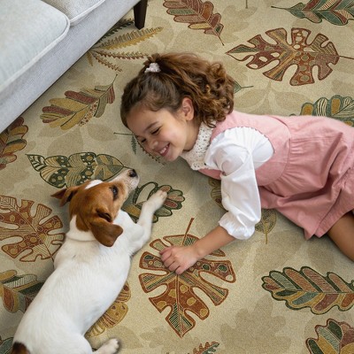 Abynow Vintage Floral Farmhouse Indoor Washable Area Rug