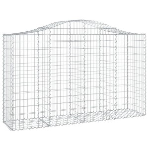 vidaXL Gabion Basket Arched Gabion Basket Planter for Flower Galvanized Iron - 78.7" x 19.7" x 47.2"/55.1" - 1 - 1 of 4