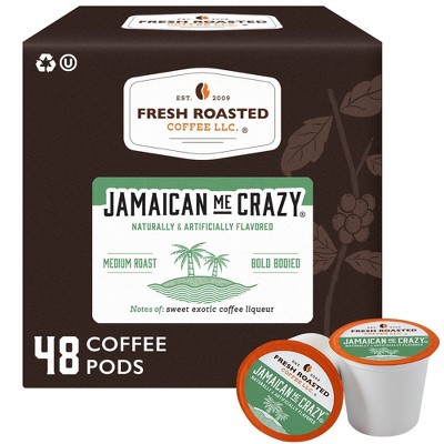 Fresh Roasted Coffee - Jamaican Me Crazy Flavored Medium Roast Single Serve Pods - 48CT
