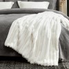 Cozy Bliss Faux Fur Plush Decorative Blanket, Cozy Warm Striped Throw Blanket - 3 of 4