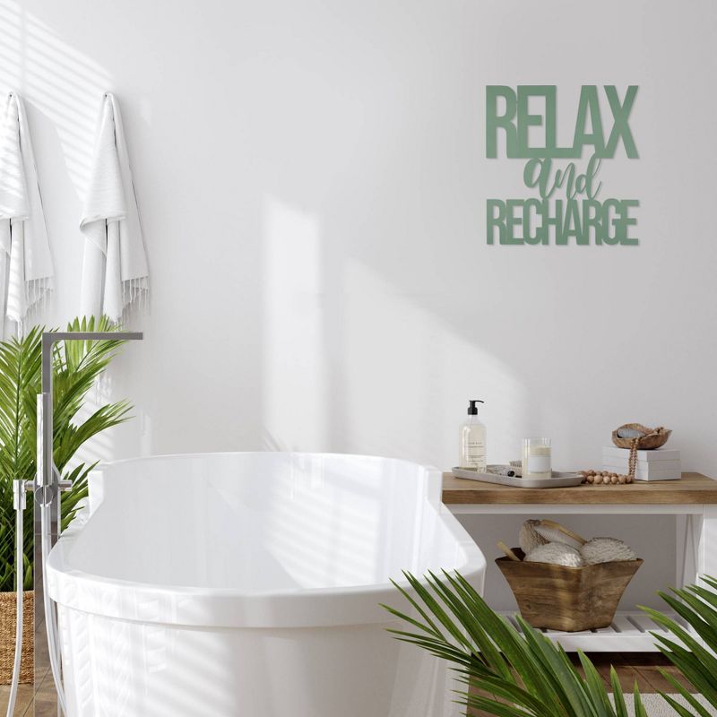 Relax and Recharge Metal Wall Sign - Stratton Home D&#233;cor, 6 of 8