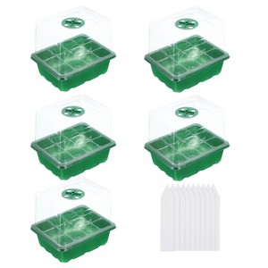Unique Bargains Adjustable Humidity Domes Transparent Cover Heightened Lid Plastic Seeding Tray 10 Pcs - 1 of 4