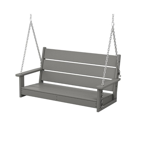 Polywood Lakeside Outdoor Patio Garden Swing Bench Slate Gray Target
