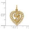 Black Bow Jewelry 14k Yellow Gold, Grace Collection, Satin Heart Initial G Pendant, 15mm - 4 of 4