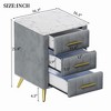 Bella Depot 16.3''W Upholstered Wooden Nightstand with 3 Drawers and Metal Legs - 4 of 4