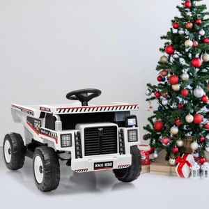 12V Kids Ride-On Dump Truck, Electric Construction Vehicle with 2x35W Motors, Motorized Dump Bed, Extra Shovel, and Remote Control - 1 of 4