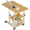 Acekool Height Adjustable Mobile C Table with Wheels, Tiltable Laptop Stand & Storage Shelves, Sofa Side Table for Home or Office - 2 of 4