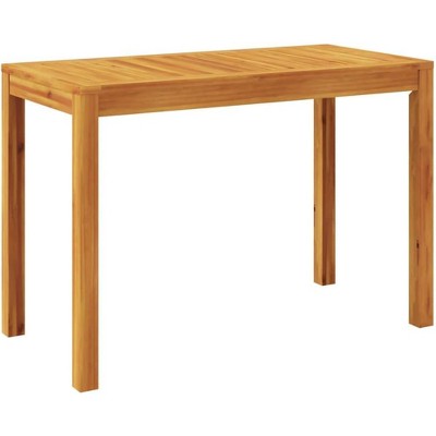 vidaXL - Solid Wood Acacia Outdoor Patio Dining Table 43.3"x21.7"x29.5" - Modern Rectangular Table for Garden Terrace - Brown