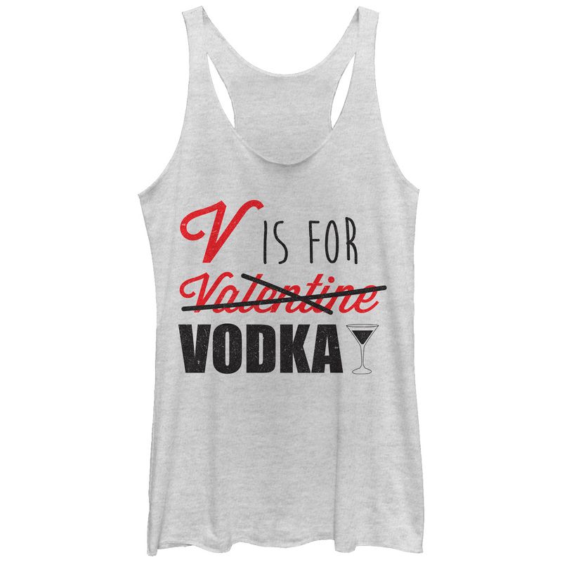 Women's Lost Gods Valentine V is For Vodka Racerback Tank Top, 1 of 4