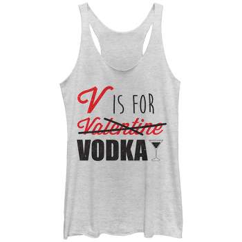 Women's Lost Gods Valentine V is For Vodka Racerback Tank Top