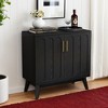 VANIRROR  Storage Cabinet Organizer For Living Room, Sideboard& Buffet, Fluted Accent Chest Cabinet With Adjustable Shelves For Hallway, Entryway - 3 of 4