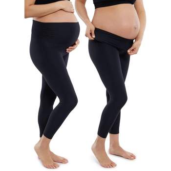 Ingrid & Isabel Basics Maternity Legging with Fold Down Panel Bundle 2 Pack