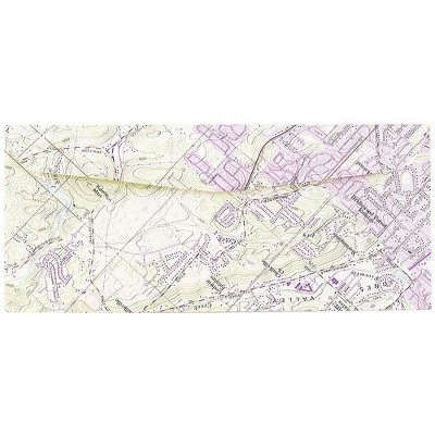 JAM Paper #10 Map Business Envelopes 4.125 x 9.5 Cartography Map Design 163729I