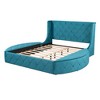 Queen Size Upholstered Platform Bed with Wingback Headboard and 1 Big Drawer - 4 of 4