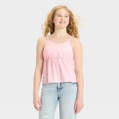 Girls' Babydoll Woven Cami - art class™