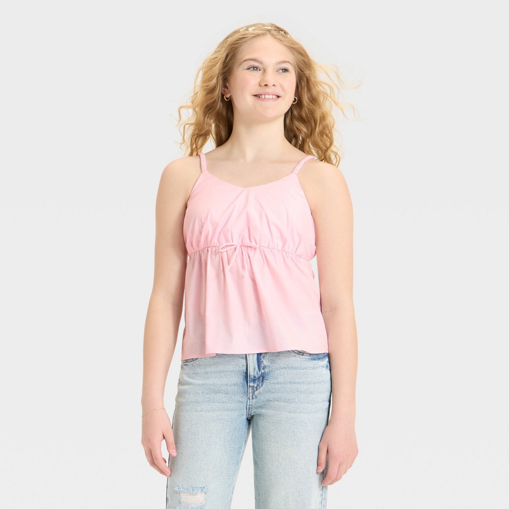 Girls' Babydoll Woven Cami - art class™ Pink L