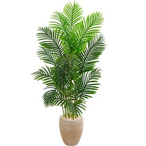Nearly Natural 5-ft Paradise Palm Artificial Tree in Sand Colored Planter - 1 of 1