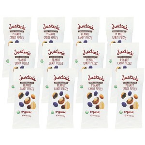 Justin's Organic Dark Chocolate Peanut Candy Pieces - 12 bags, 1.5 oz each - 1 of 4
