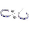 Guili Sterling Silver Hoop Earrings with Green, Red & Blue CZ – Colorful Sparkle in a Sleek Silhouette for Everyday Style and Elegance - 3 of 3