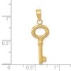 Black Bow Jewelry 14k Yellow Gold Round Top Key Pendant, 10mm - 3 of 4