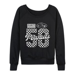Women's - Peanuts - Patty Jersey Soccer Lightweight French Terry Wide Neck Long Sleeve Graphic Shirt - 1 of 4