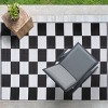 Playa Rug California Plastic Floor Mat Rectangle Woven Indoor Outdoor Folded Area Rug Checkered Black & White - 2 of 4