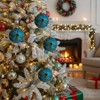 SEVOBAL Tree Ornaments 4PCS Set 4.7" Christmas Glass Ball Ornaments Hanging Tree Decor Shiny Holiday Party Supplies Tree Decorations, Blue, - 2 of 4