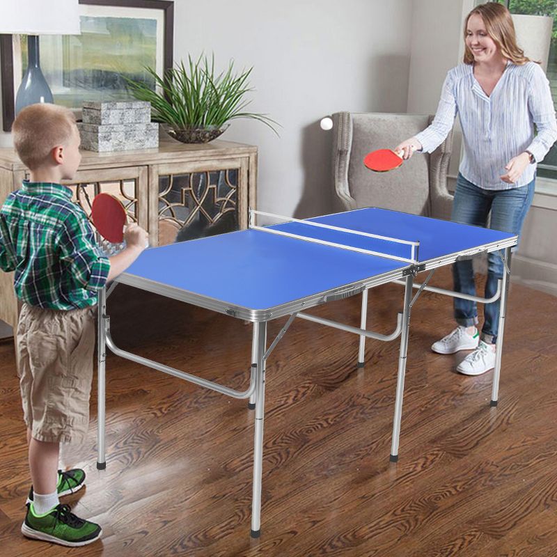Costway 60'' Portable Table Tennis Ping Pong Folding Table w/Accessories Indoor Game, 3 of 11