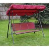 Kozyard Belle 3-Seater Outdoor Patio Glider Swing featuring a Durable, Weather-Resistant Powder-Coated Steel Frame and Comfortable Textilene Seats - 2 of 4