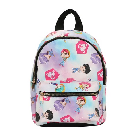 KPop Demon Hunters Chibi Saja 11.5" Adult Blue & Pink Mini Backpack