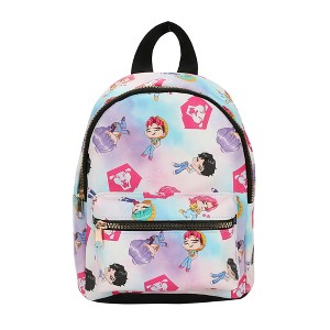 KPop Demon Hunters Chibi Saja Boys 9” Blue & Pink Mini Backpack - 1 of 4