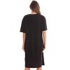Just Love Womens Nightgown - Short Sleeve Henley Oversized Sleepwear Gown - 3 of 3