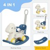 Vynxaria 4 in 1 Rocking Horse for Toddles 2-5 Years,  Detachable Push Handle & Balance Board, Kids Riding Horse Birthday Gift for Boys & Girls, Blue - image 3 of 4