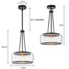 LLHZSY 11 4/5" Flat-Top Pumpkin Glass Pendant Light, 1-Light Hanging Fixture for Kitchen Island, Dining Room, Bedroom - 3 of 4
