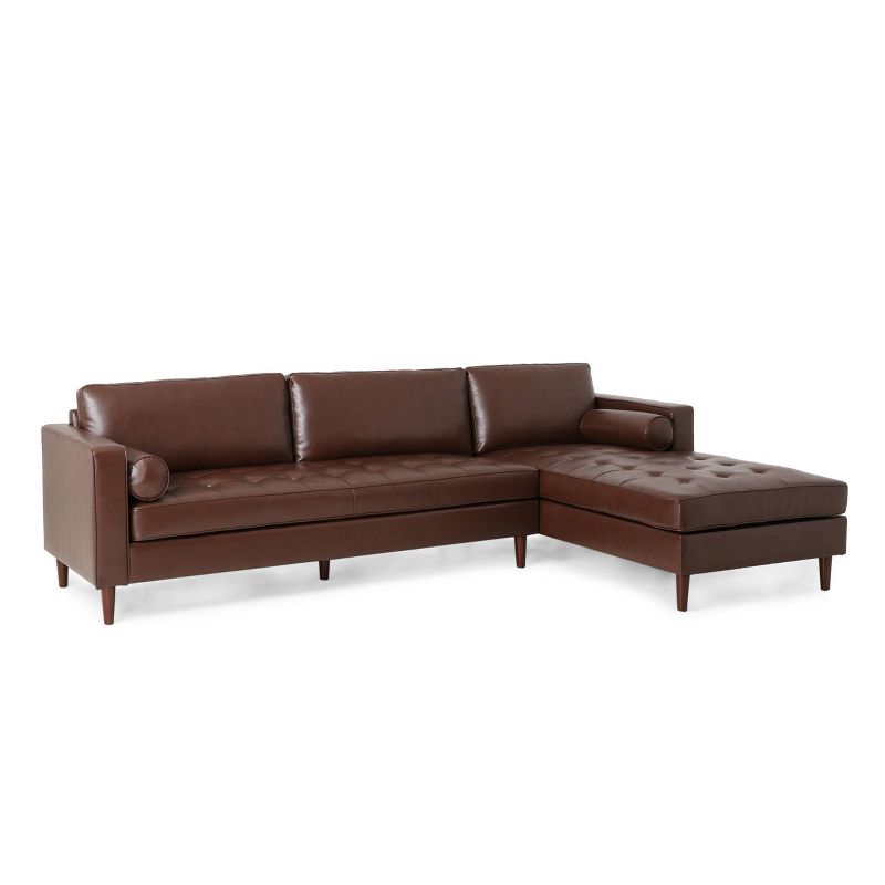 Malinta Contemporary Tufted Upholstered Chaise Sectional - Christopher Knight Home, 1 of 17